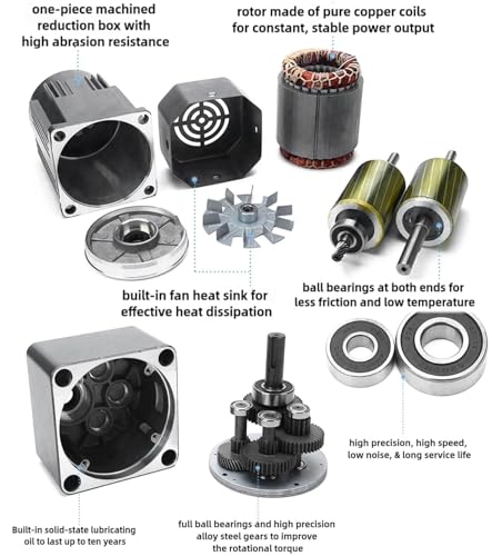 Motor de CA de 110 V + driver de velocidad + caja de engranajes, motor eléctrico monofásico de 15 W con caja de cambios, motor de velocidad variable de 0-450 RPM, motor de engranaje reversible con