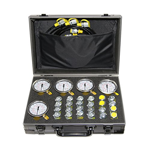 XZT Prueba de presión hidráulica 60P, juego de medidores de presión, mini juego de manguera hidráulica, juego de acoplamiento de prueba, herramientas de reparación para maquinaria de construcción de excavadoras de marca estadounidense