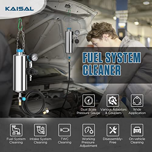 Kit de herramientas de limpieza de inyector de combustible, 1000ml, 150PSI, sistema de inyección de combustible sin desmontaje, limpiador de ajuste de presión, inyector de combustible con adaptador de 20 unidades