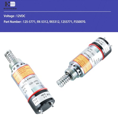 125-5771 Solenoide de apagado de combustible 9X-5312 FSS0070 para Caterpillar Engine 3114 3116 3126 Pavimentadora de asfalto AP-1000 AP-1050 2 terminales 12VDC