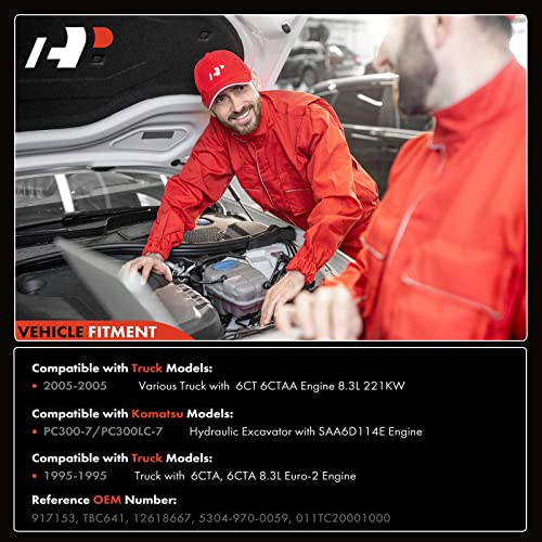A-Premium Kit completo turbocompresor turbo compatible con Komatsu PC300-7, PC300LC-7 y varios camiones con motor 6CT 6CTAA 8.3L 221KW 2005, camión con motor 6CTA, 8.3L Euro-2 1995