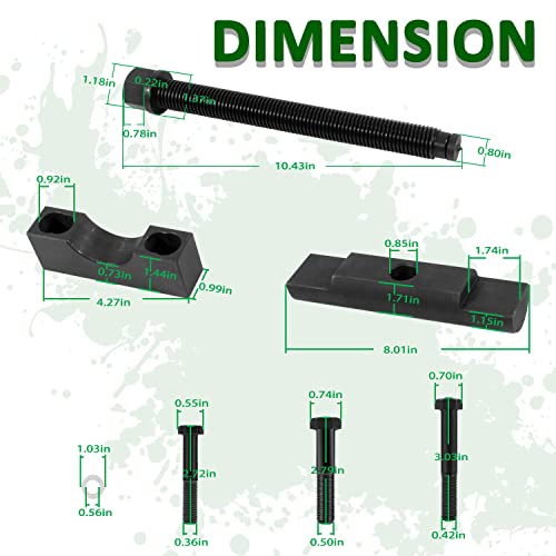Bonbo Kit de extractor de yugo de servicio pesado alternativo 10803 Kit de herramientas para quitar yugo semircamión, uso para camiones comerciales, para Spicer & Meritor 1610 1710 1760 1810 Series
