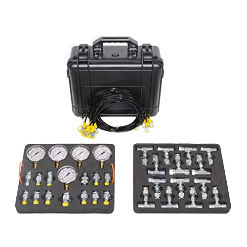 XZT Kit de acoplamiento de prueba de presión hidráulica digital de 60 K, medidor de presión, manguera de prueba, punto de prueba para reparación de maquinaria de construcción de excavadoras