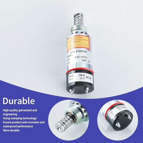 125-5771 Solenoide de apagado de combustible 9X-5312 FSS0070 para Caterpillar Engine 3114 3116 3126 Pavimentadora de asfalto AP-1000 AP-1050 2 terminales 12VDC