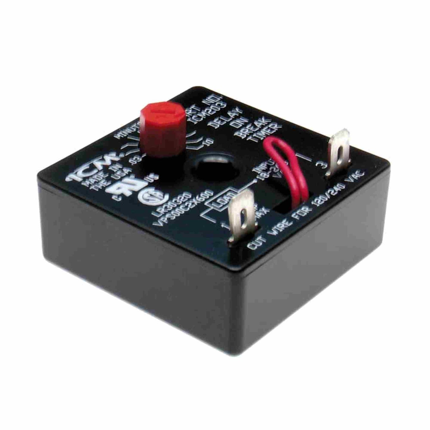 ICM Controls ICM203 temporizador de retardo de inicio, 18-240 V CA, 1.25" de altura, 2" de ancho, 2" de largo