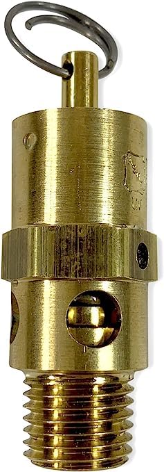 Válvula de alivio de presión industrial de repuesto para asiento duro Ingersoll Rand 31385693. Construcción de latón, 1/4 pulgadas NPT, fabricado en los Estados Unidos (200 PSI / 168 SCFM)