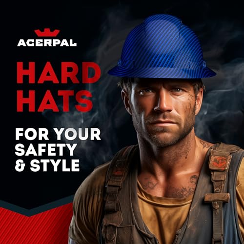 Acerpal Casco duro OSHA con diseño de fibra de carbono ventilada de ala completa con suspensión de 6 puntos (opciones 1)