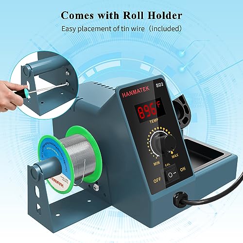 Estación de Soldadura con Adicionales Estación de Soldadura Digital de Cautín de 200 °C-480 ℃ Temperatura Ajustable mejor Kit de Soldadura Para Soldador con Soporte HANMATEK SD2
