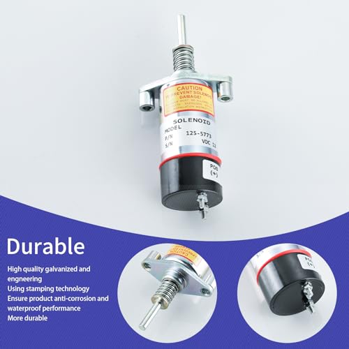 125-5773 Solenoide de apagado de combustible 8C-9986 1255773 SOL22103 para Caterpillar Engine SR4 3204 3304B 3306 3306B 3306C 3406C 3406B 3306B HTT 40-2 -2 Terminales de 12 V CC
