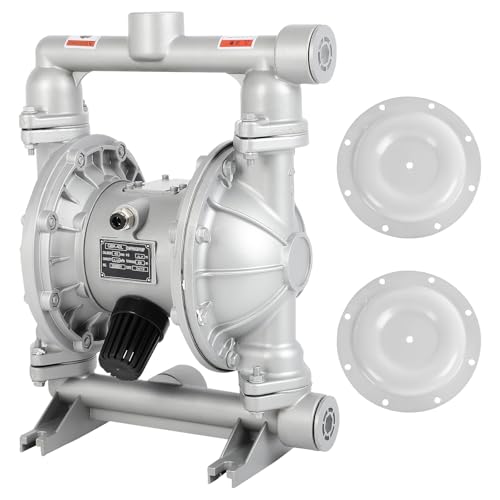 Air Operated Double Diaphragm Pump 1-1/2 inch Inlet & Outlet, 44GPM, Max 115PSI Air Waste Oil Pneumatic Transfer Pump with 2 Extra Diaphragms, for laboratory dosing, diesel fuel transfer #147144