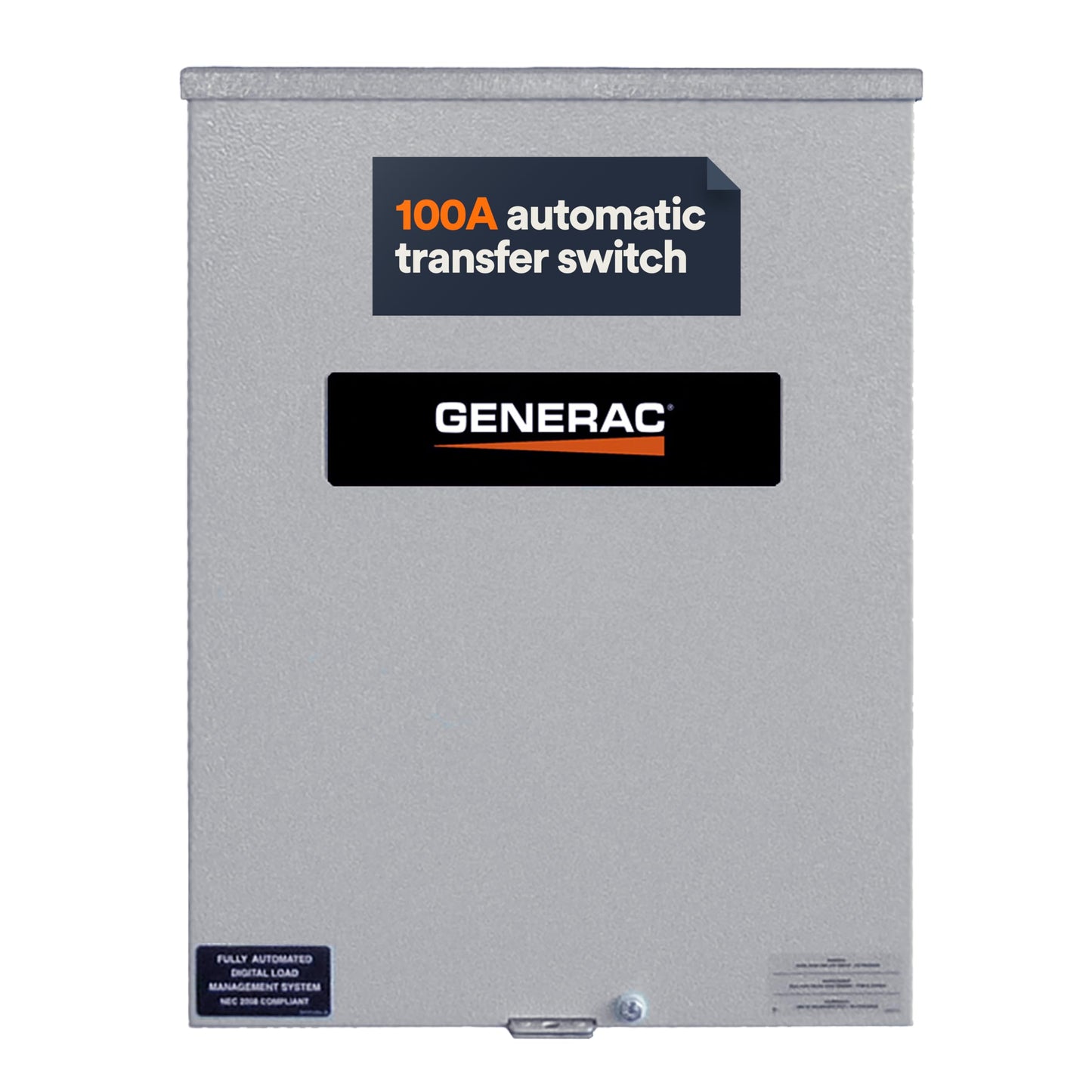 Generac Interruptor de transferencia automática de generador monofásico de 100 amperios RXSW100A3 - Entrada de servicio nominal - Carcasa de aluminio NEMA 3R para exteriores - Administración de