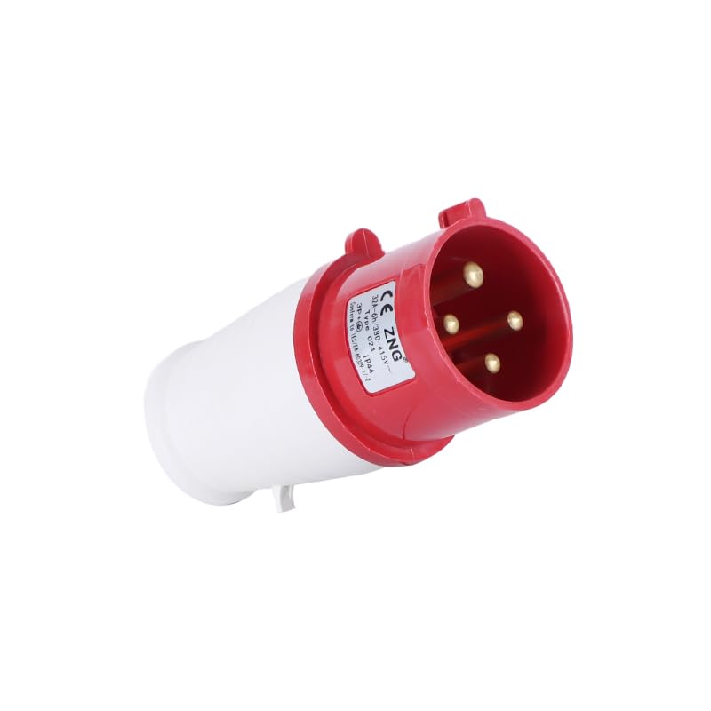 Conector de enchufe industrial de 32 A, 4 pines, juego de enchufes de 3 fases, AC380V‑415V a prueba de polvo, conector industrial impermeable