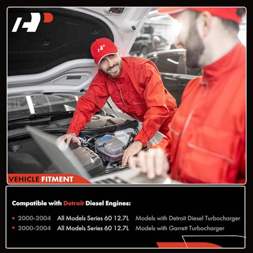 A-premium GTA4294B Turbocompresor completo Turbo Kit con actuador y junta de Wastegate compatible con motores diesel Detroit 2000-2004, todos los modelos de la serie 60 12.7L Modelos – Sustituye a