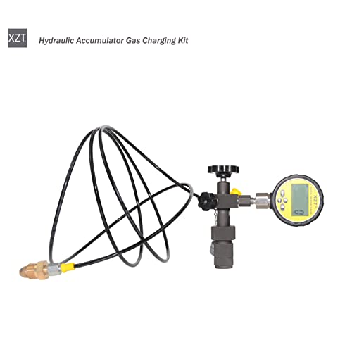 XZT GK-01D - Herramientas de carga de nitrógeno para acumulador hidráulico digital, kit de prueba de presión de nitrógeno, sistema de carga de gas acumulador