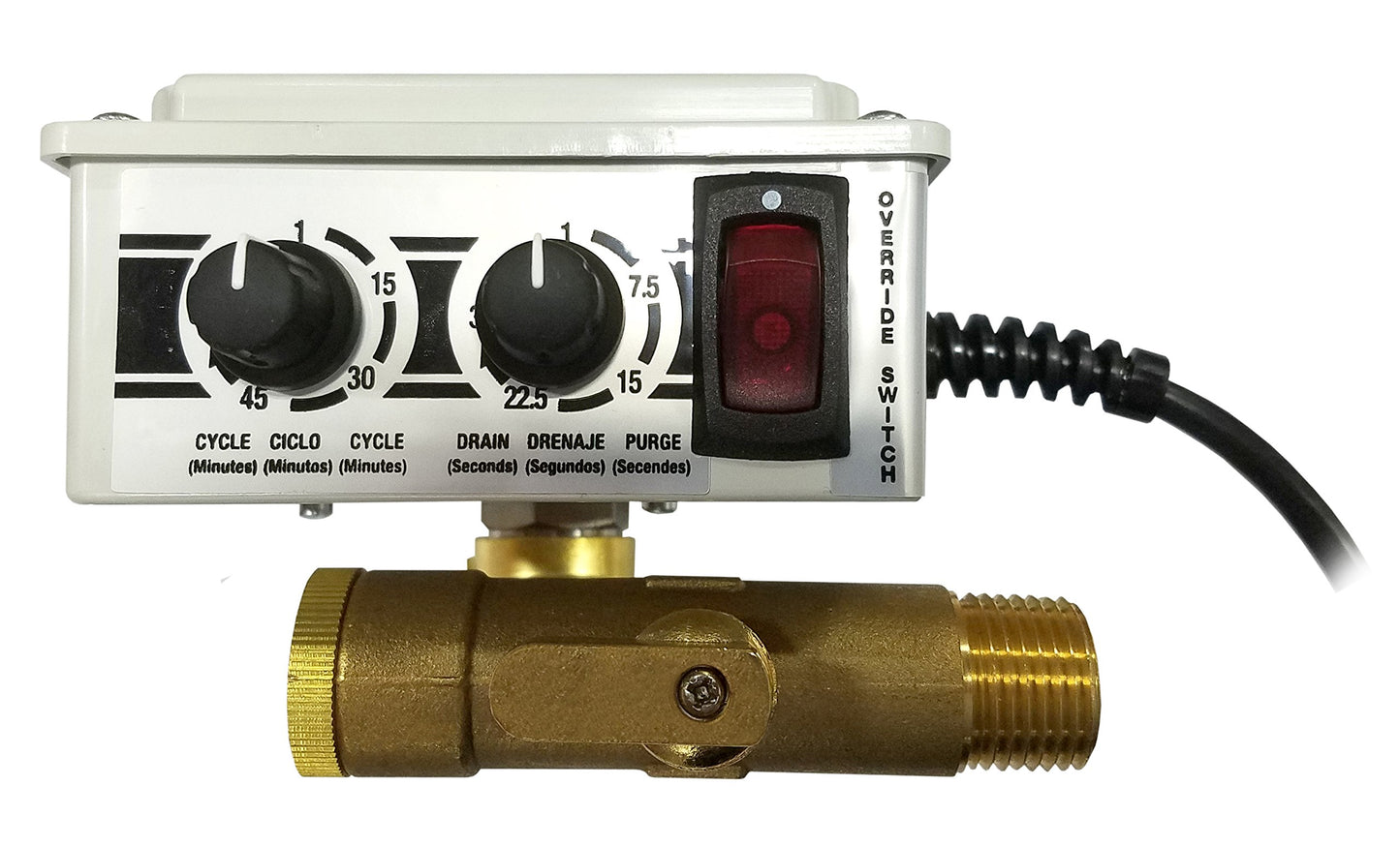 PneumaticsPlus 5702S Air Tank - Temporizador electrónico con filtro en Y 1/4" NPT, 115V