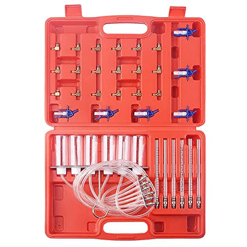 Sistema de diagnóstico diesel del medidor de flujo del inyector de 6 cilindros, kit de prueba de fugas de la herramienta de prueba del adaptador común del carril del cilindro