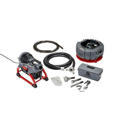 Ridgid 61693 K-5208, 115V 60Hz Máquina limpiadora de drenaje con manguera guía, 4 cables C-11, portador de cables seccionales y kit de caja de herramientas (con cortadores) Número de pieza 61693