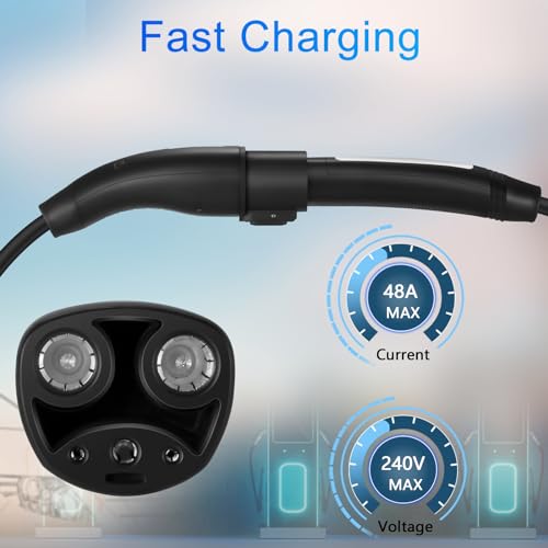 NACS - Cable de extensión de cargador compatible con NACS EVs, 21 pies, 240 V, 48 A, cable de carga NACS para carga doméstica y cargador móvil