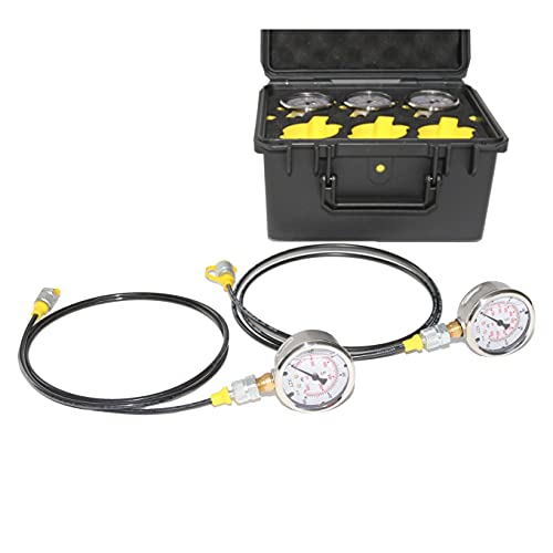 XZT Kit de manómetro analógico de presión hidráulica 17N, conjunto de manómetros de presión, manguera de prueba, con entrada de base NPT