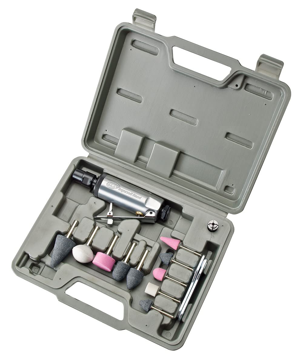 Ingersoll Rand 307BK Kit de amoladora neumática, 28,000 RPM, 0.25 HP, pinza de 1/4", escape delantero