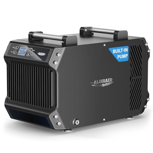 ALORAIR Galaxy 85P Deshumidificadores de espacio de acceso con bomba, deshumidificador comercial de 180 pintas para sótanos con manguera de drenaje, deshumidificador para espacios de arrastre de la industria con
