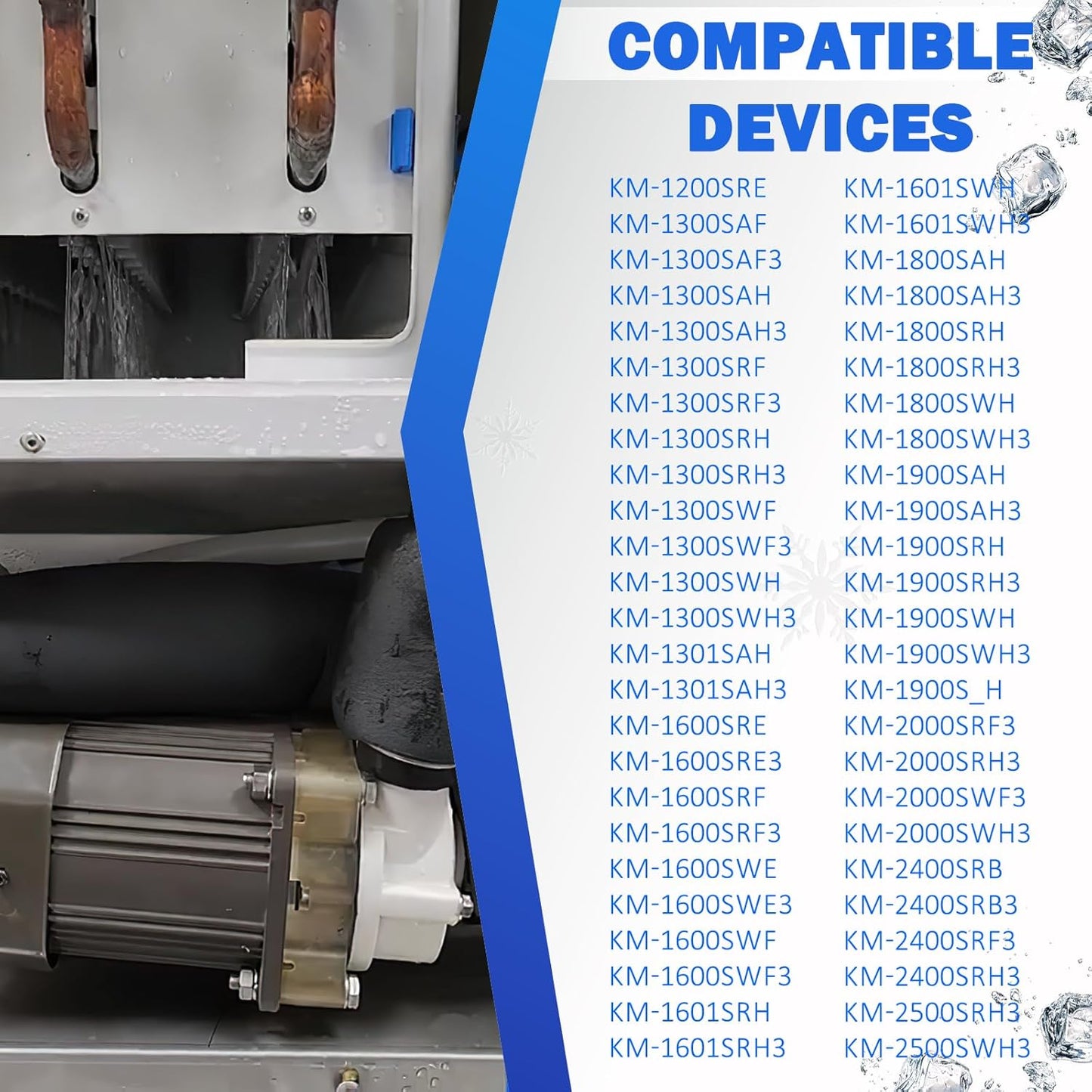 S-0730 Motor de máquina de hielo de repuesto para máquinas de hielo Hoshizaki KM Series 120V 60W, conjunto de motor de bomba de agua para Hoshizaki S-0730, KM-1200S, KM-1300S