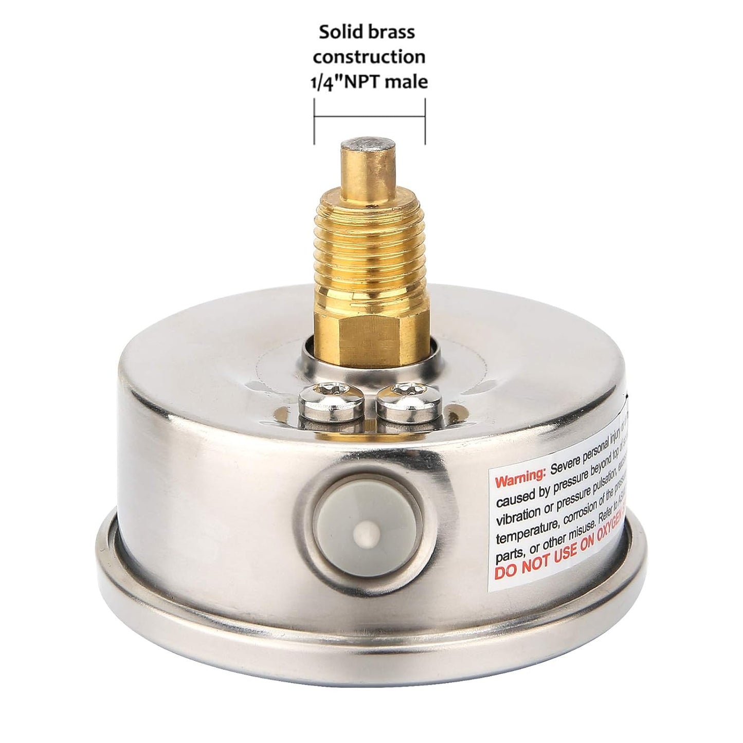 Measureman Tridicador, termo-manómetro, 2-1/2 pulgadas, relleno de aceite de silicona, 0-160 psi/30-250 grados F, caja de acero inoxidable, medidor de presión de montaje inferior NPT de 1/4 pulgadas