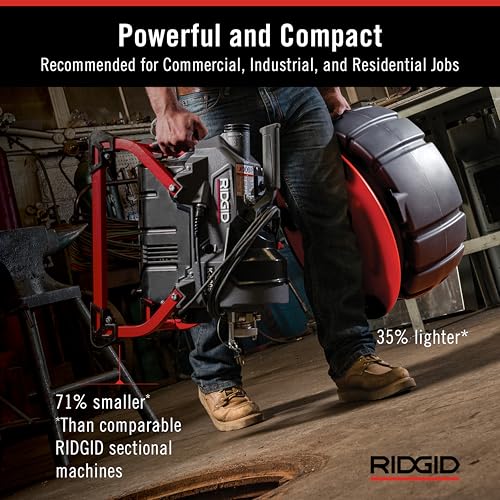 Ridgid 61693 K-5208, 115V 60Hz Máquina limpiadora de drenaje con manguera guía, 4 cables C-11, portador de cables seccionales y kit de caja de herramientas (con cortadores) Número de pieza 61693