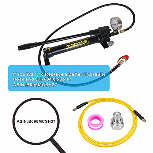 AMZCNC Bomba de mano hidráulica de 10000 Psi con manómetro de presión 2 velocidades, bomba de elevación hidráulica (CP-700-2)