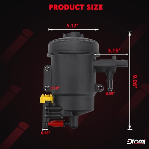Conjunto de carcasa del filtro de combustible compatible con Ram Vehicle 2500 3500 4500 5500 2013-2018 6.7L Turbo Diesel Engine Replace# 68157291AA 68157290AB