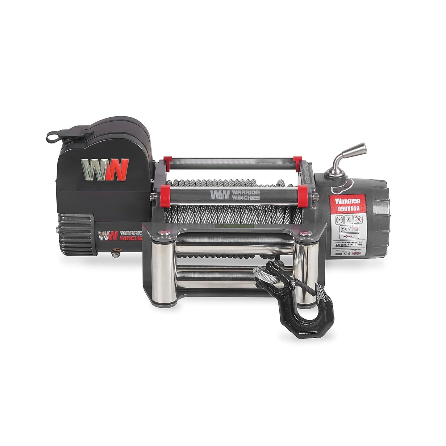 Warrior Winches Samurai 8,000 lbs 12v cabrestante eléctrico con cable de acero: perfecto para Jeep Wranglers, camiones, ATV y aventuras todoterreno. Controles inalámbricos