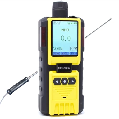 Analizador de amoníaco de Forensics | Calibración rastreable NIST de EE. UU. | Monitor NH3 | Registro de datos de computadora | Bomba incorporada y sonda de 4 pies | Resolución de 0.1 ppm | FD-600-NH3