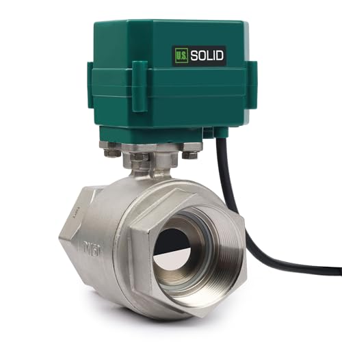 U.S. Solid Válvula de bola motorizada de 2 "con válvula de bola eléctrica de acero inoxidable 110VAC de EE. UU., Retorno automático, normalmente cerrado