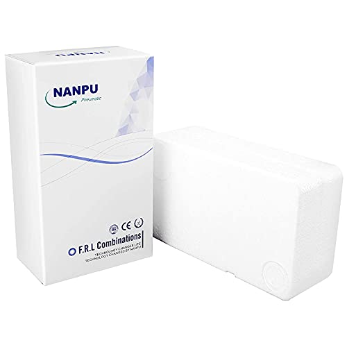 NANPU Sistema de secado de aire NPT de grado industrial de 3 etapas, filtro de partículas, filtro coalescente, secador desecante y regulador de aire, cuenco de metal, drenaje automático, apto para spray de pintura y cortador de plasma FRPD44-D
