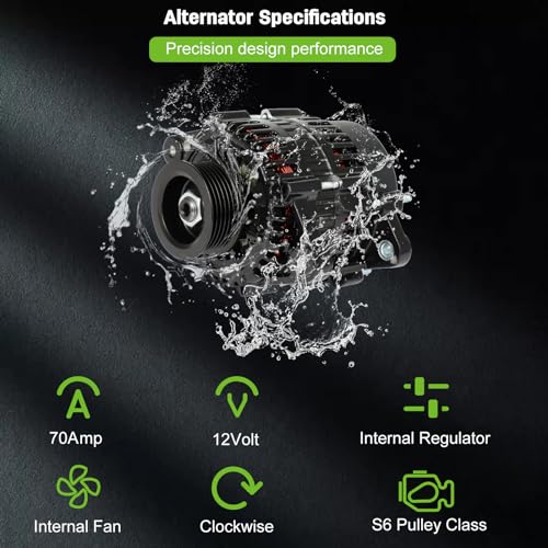 SCITOO Alternador de repuesto para Mercruiser modelo Mx 6.2L Mpi para Horizon, modelo Mx 6.2L Mpi, modelo 8.2L Mie Mpi, modelo 7.4Lx Mpi, modelo 7.4L Mie Mpi, modelo 502 Mag Mpi, modelo 5.7L Ski OE 8460