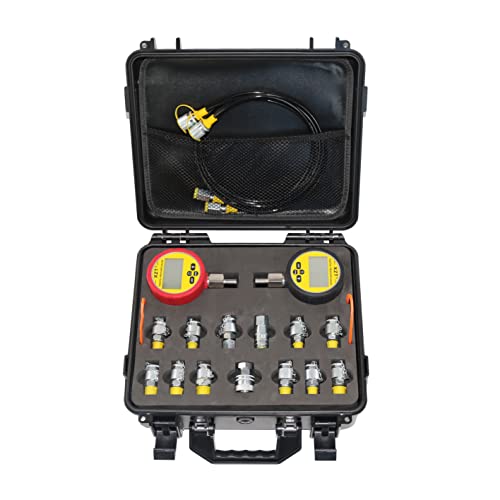 XZT Kit de acoplamiento de prueba de presión hidráulica digital de 70 K, medidor de presión, manguera de prueba, punto de prueba para reparación de maquinaria de construcción de excavadoras