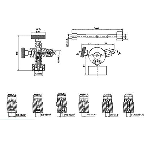XZT GK-01 Sistema de carga de nitrógeno acumulador hidráulico, kit de prueba de presión de nitrógeno, herramientas de carga de gas