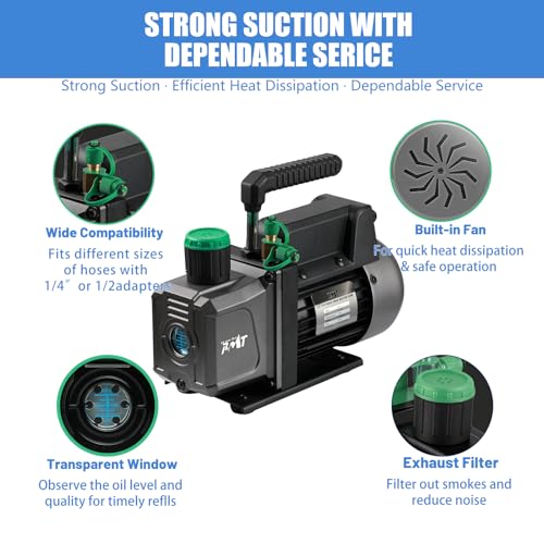 PB Motor Tech - Kit de cámara de vacío de 3 galones con bomba de vacío de 4.5 CFM, cámara de vacío de tapa de vidrio templado y kit de bomba de vacío de 38 micrones, sin aceite incluido, perfecto para