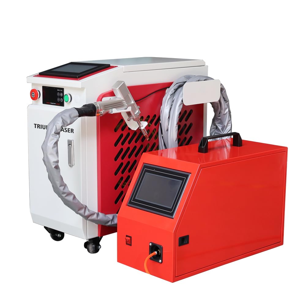 Triumph 1500W 4 en 1 Máquina de soldadura láser de fibra integrada de limpieza removedor de óxido 220V Máquina soldadora láser de mano monofásica con cable de alimentación 32.8 ft (1500, vatios) (1500, vatios) TR-FLW-1500W