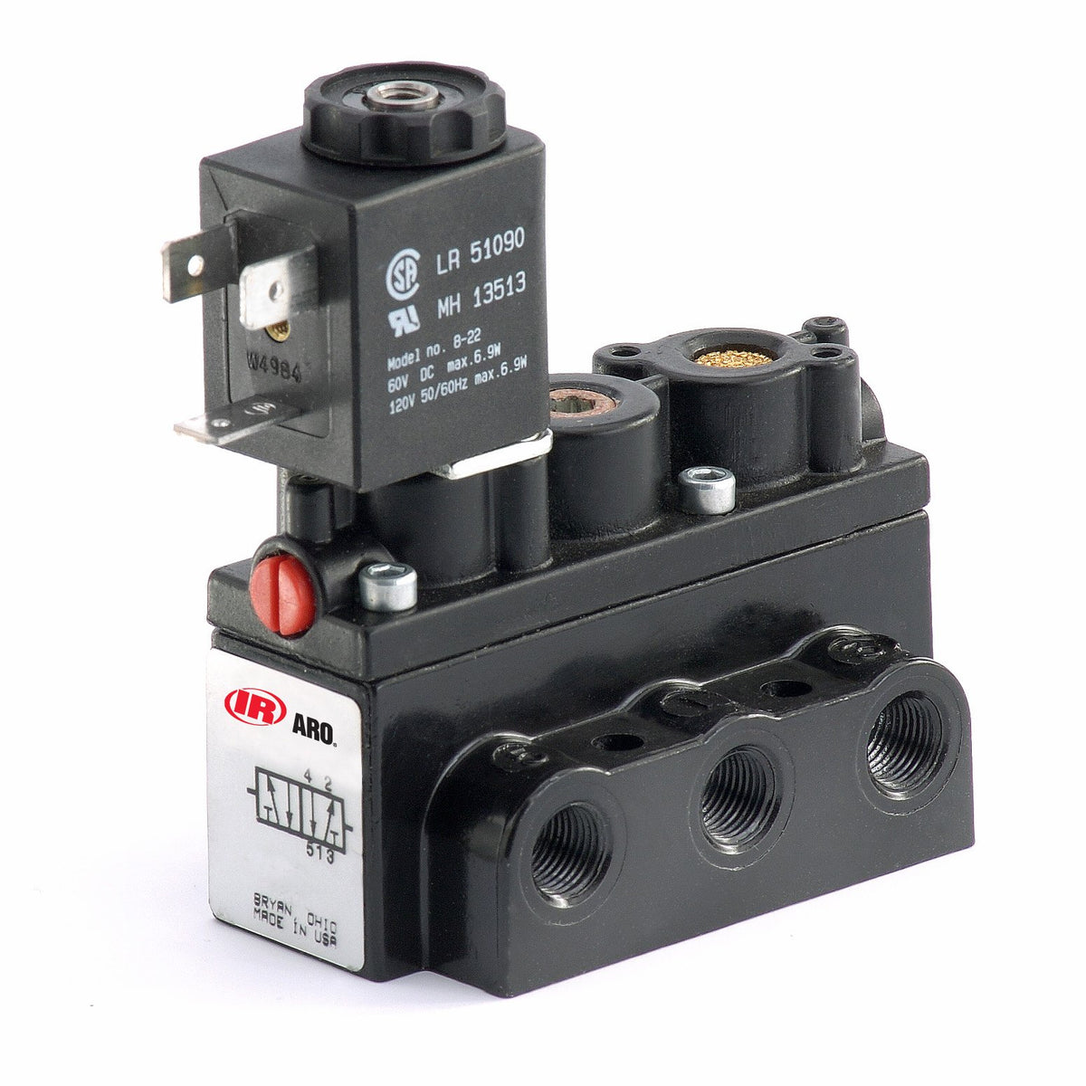 Ingersoll Rand A212SS-120-A Electroválvula de 4 vías de 2 posiciones, 120V 1/4" NPT