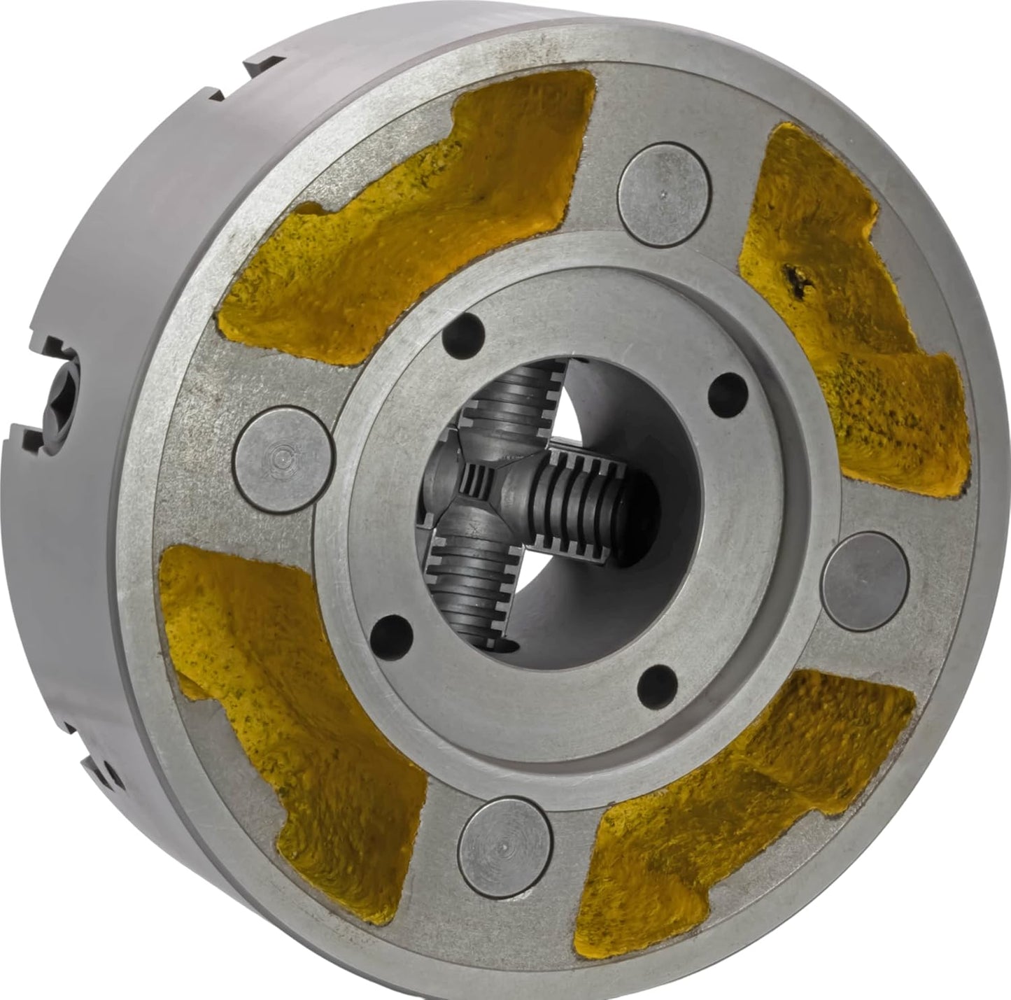 CME Mandril de torno independiente de 4 mordazas de 6 pulgadas, parte trasera lisa (plana), mordazas reversibles