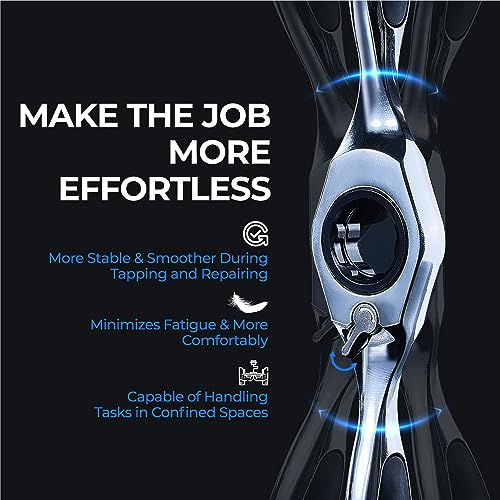 Toolant - Juego de machuelos y tarrajas SAE/métricos, 127 piezas, estándar, con combinación de brocas para roscar