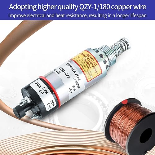 155-4652 Solenoide de apagado de combustible 1554652 8C-3663 para Caterpillar Engine 3114 3116 3126 Excavadora E320B E325B E325C E325CL - 3 terminales 24VDC