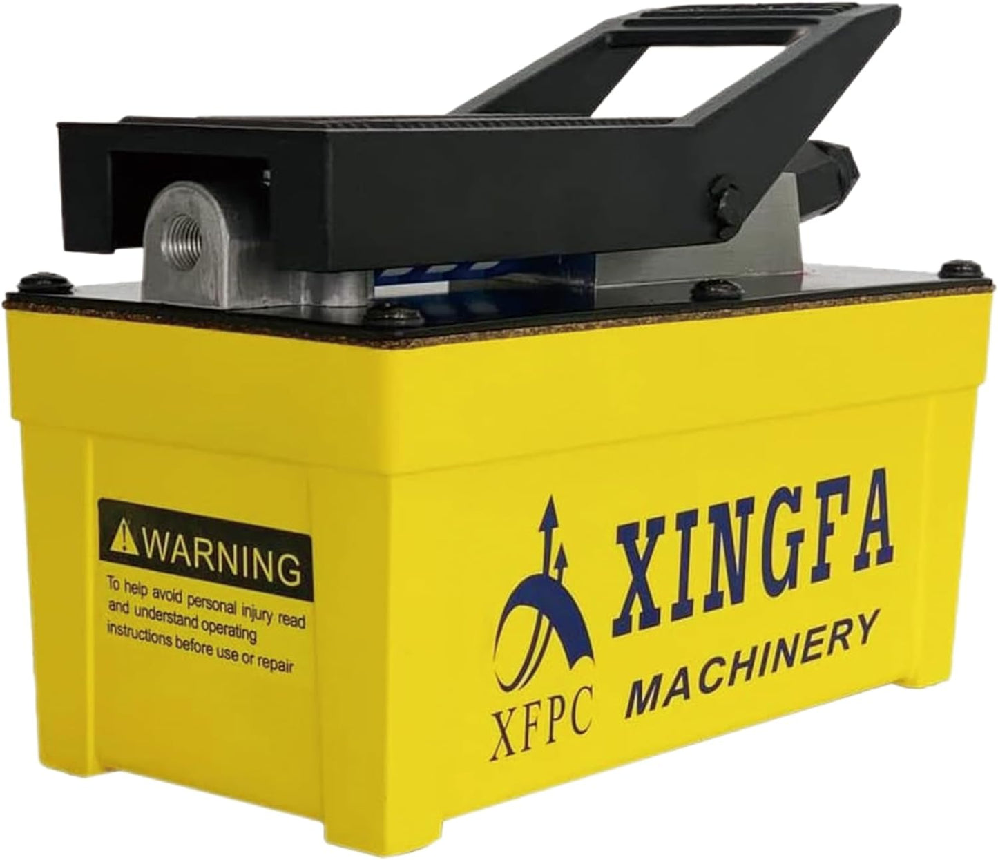 XFPC Bomba hidráulica de aire 10,000 PSI, depósito de 1,7 L, salida de aceite NPT de 3/8 pulgadas, entrada NPT de 1/4 pulgadas, bomba hidráulica de aire hidráulica, amarillo