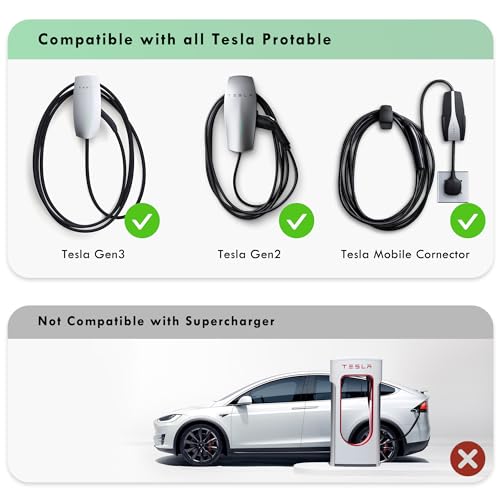 Cable de Extensión para Cargador Tesla 20 pies 50A 240V 12KW, Compatible con Tesla Gen 3 y Todos los Modelos, Incluyendo Cybertruck