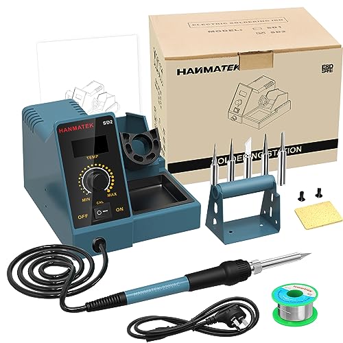 Estación de Soldadura con Adicionales Estación de Soldadura Digital de Cautín de 200 °C-480 ℃ Temperatura Ajustable mejor Kit de Soldadura Para Soldador con Soporte HANMATEK SD2