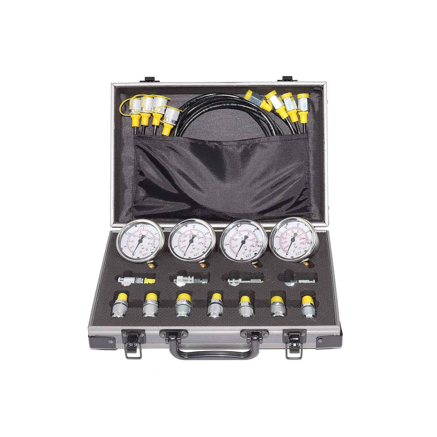 XZT Juego de manómetros de presión hidráulicos de 60 m, manguera de prueba, kit de acoplamiento de prueba de presión hidráulica, herramientas de reparación hidráulica para EE.UU., maquinaria de construcción de excavadoras de marca europea