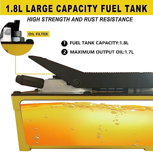 XFPC Bomba hidráulica de aire 10,000 PSI, depósito de 1,7 L, salida de aceite NPT de 3/8 pulgadas, entrada NPT de 1/4 pulgadas, bomba hidráulica de aire hidráulica, amarillo