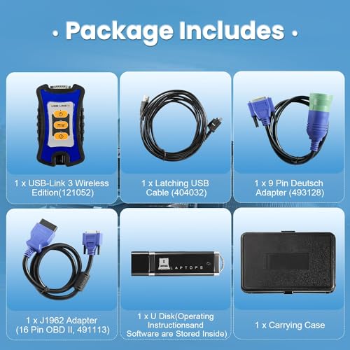 121052, USB Link 3 Edición inalámbrica con información de reparación y software de diagnóstico conexión Bluetooth, compatible con Nexi-q (funda de transporte incluida)