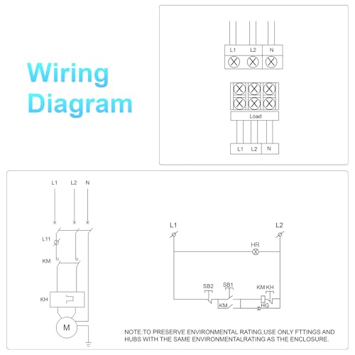 Caja de control del motor, con contactor de CA, controlador multifunción monofásico de 220V 2HP para motor, refrigeración, bombas de agua y ventilador